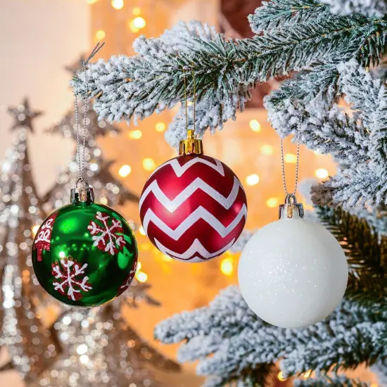 Unique and Sparkling Christmas Bauble Set of 30, Holiday Tree Set {1}
