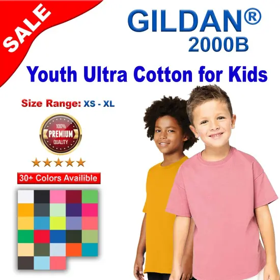 Gildan&reg; Youth Ultra Cotton Crew Neck Short Sleeve for Kids Safety green {2}