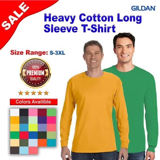 Gildan&reg; Heavy Cotton Long Sleeve Crewneck T-Shirt Carolina blue {2}