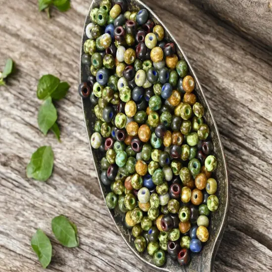 50G Mixed Picasso Czech 6/0 Seed Beads {3}