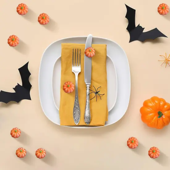 50 Pcs Fake Mini Pumpkins Ornaments {3}