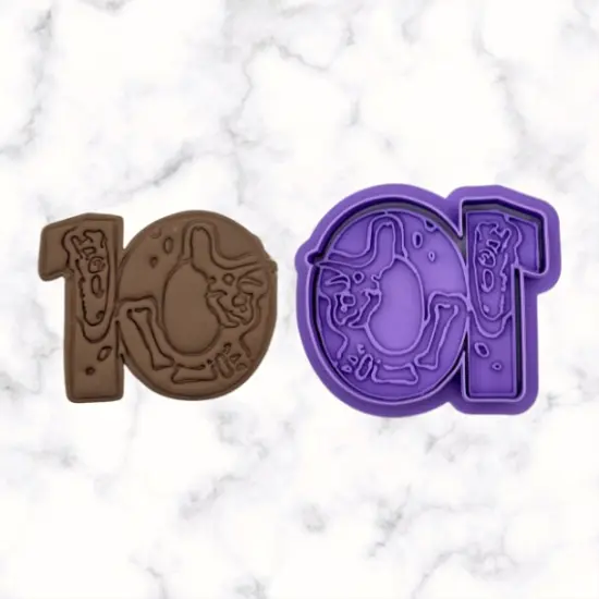 Dinosaur Number 10 Cookie Cutter and Stamp {1}