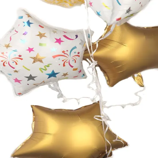 Large Gold Round Foil Helium Mylar Balloons - 8PCS {3}