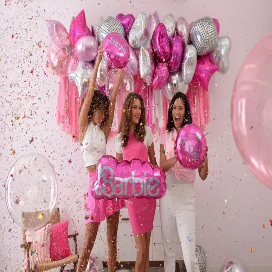Super Shape Barbie 32 inch Hot Pink Foil Balloon {3}