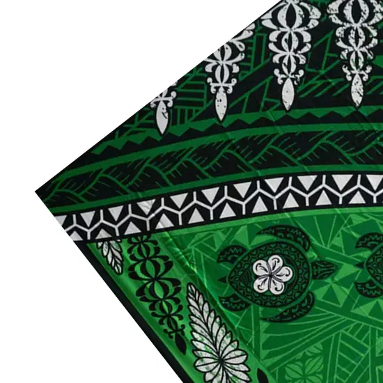 Kingdom of Tonga Seal Turtle Plumeria Polyester Sarong 72" L x 45" W Green {6}