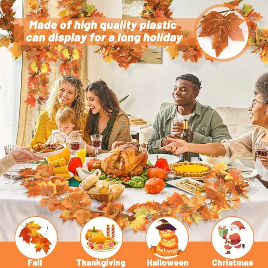 2 Pack Fall Garland - 11.8FT (Orange) {4}