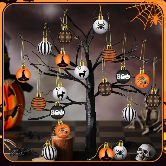 24 Pcs 1.57 Inches Halloween Ball Ornaments -Classic Color {5}