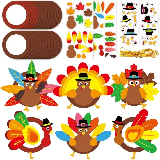 24Sets Thanksgiving Turkey Paper Craft Kits {1}