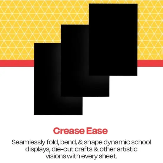 School Smart Folding Bristol Board, 9 x 12 Inches, Black, Pack of 100 {6}