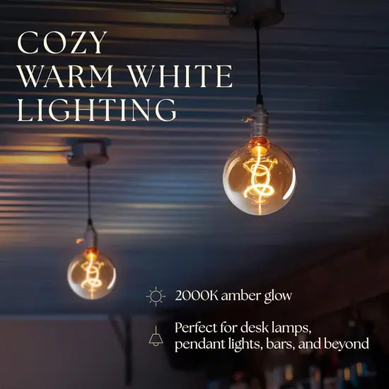 Next Glow Decorative LED Edison Bulb, Dimmable 2000K, E26, Oversized Globe Bulb {3}