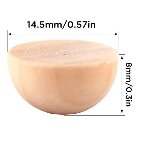 LUTER 300pcs 15mm Half Wooden Balls Unfinished Split Wood Balls Mini Half Natural Wooden Balls for DIY Projects Kids Arts and Craft Supplies {6}