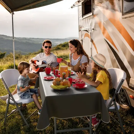 Exquisite Vinyl Tablecloth &ndash; 54" x 108" &ndash; Pack of 1 &ndash; Rectangular Plastic Table Cover with Flannel Backing &ndash; Reusable & Waterproof Tablecloth for Events and Parties Black {5}