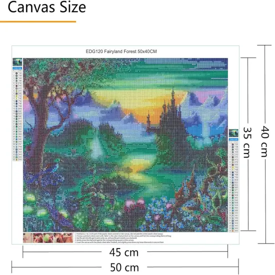 Diamond Painting Kits Fairyland Forest for Adults DIY 5D Full Round Drill 20x16 Inches / 50x40 cm, Magic Forest Scenery in Wonderland {3}