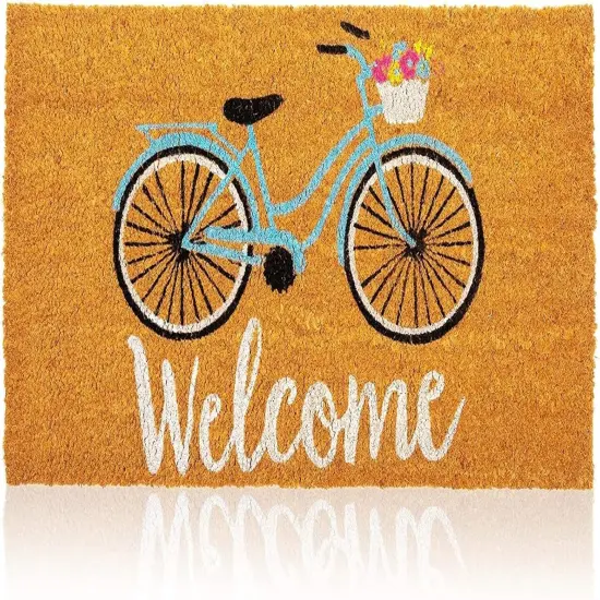 Natural Coir Doormat, Bicycle Welcome Mat (30 x 17 Inches) {1}