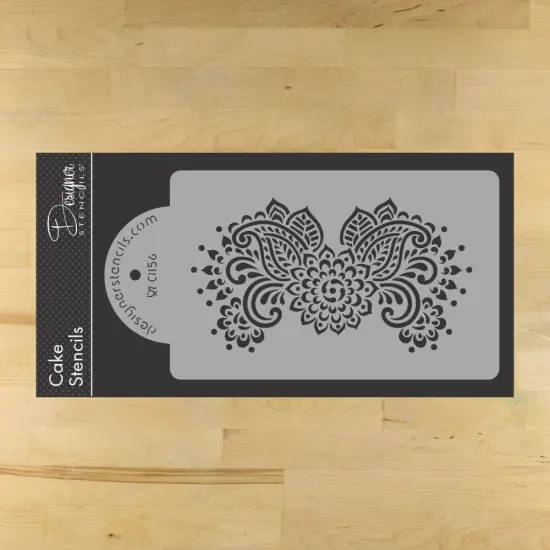 Chelsea Cake Stencil Tier #1 | C856 by Designer Stencils | Cake Decorating Tools | Baking Stencils for Royal Icing, Airbrush, Dusting Powder | Reusable Plastic Food Grade Stencil for Cakes | Easy to Use & Clean Cake Stencil {1}