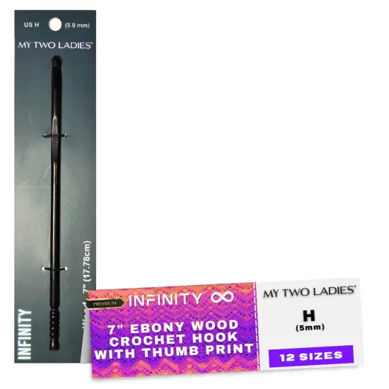 My Two Ladies | Infinity | Crochet Hook | Ebony | w/thumb print | 12 Sizes {9}