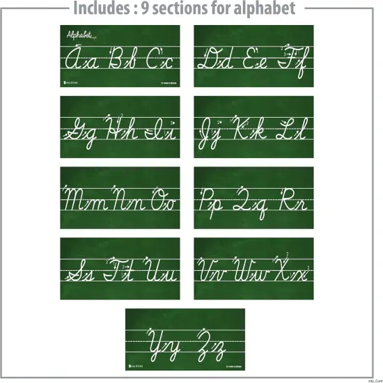 Cursive Alphabet Classroom Wall Strip Young N Refined (Glossy Paper) {2}