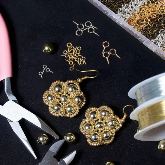 600 Pcs Screw Eye Pins Hooks 6 Colors Small Metal Eyelet Mini Screw Pin Peg Self Tapping Eye Hooks for Jewelry Making DIY Art Crafts(4 x 8 mm, 5 x 10 mm, 6 x 13 mm) {2}