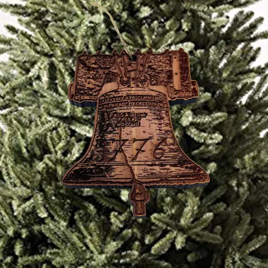 1776 Liberty Bell - Cedar Ornament {4}