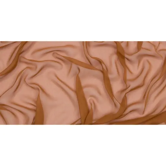 1 Yard Silk Chiffon Fabric 44" Wide Dachshund Brown for Scarves & Overlays {3}
