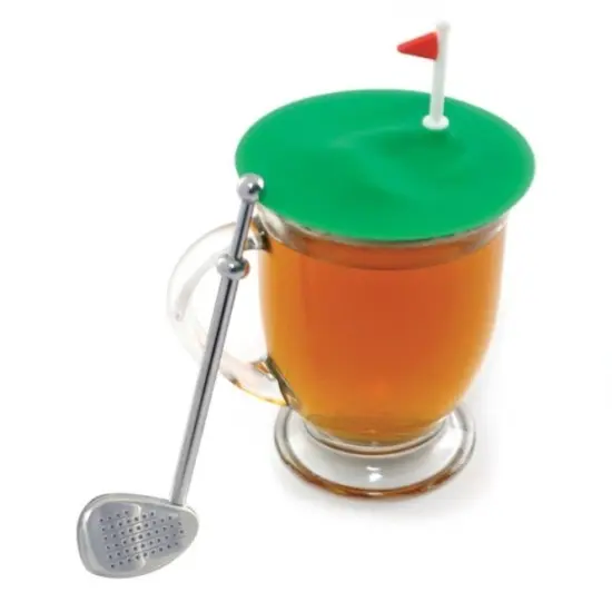 Norpro Stainless Steel Golf Tea Strainer with Cup Cover / Tea Catcher {4}