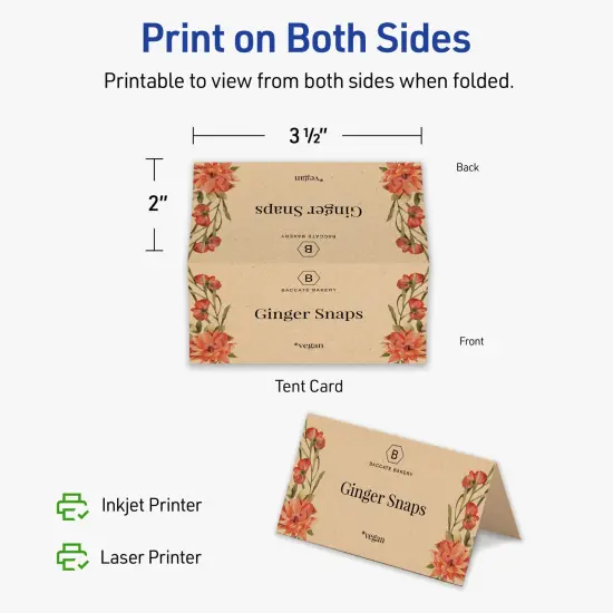 Avery Kraft Brown Tent Cards, 2" x 3-1/2" Rectangle {6}