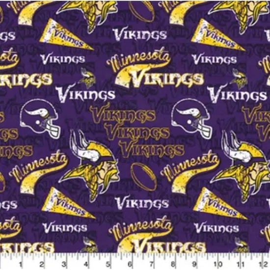Licensed NFL Minnesota Vikings Retro Cotton 14446D Fabric by the Yard {1}
