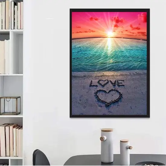Diamond Painting Beach by Number Kits,Sunset Love Diamond Art Kit Paint for Adults Beginner Full Drill Diamond Paintings Crystal Rhinestone Picture Arts Craft for Home Wall Decor Gift {4}