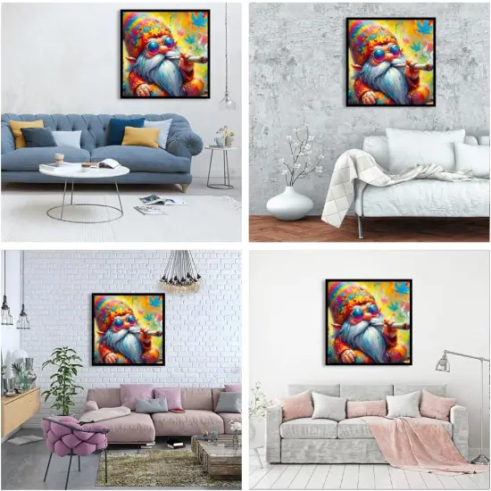 Gnome Diamond Painting Kits for Adults Beginners,DIY Full Drill Round Diamond Art Kits Full,Paint by Diamonds Dot Gem Art Crystal Easy,Home Wall Decor {4}