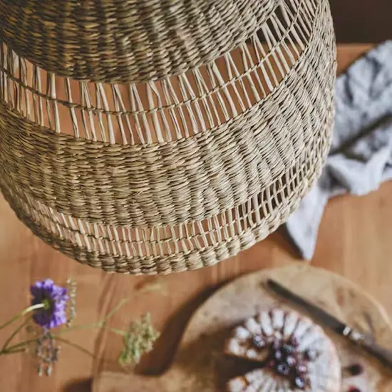 Pendant Lamp Shade Sedge Handmade 14" {3}