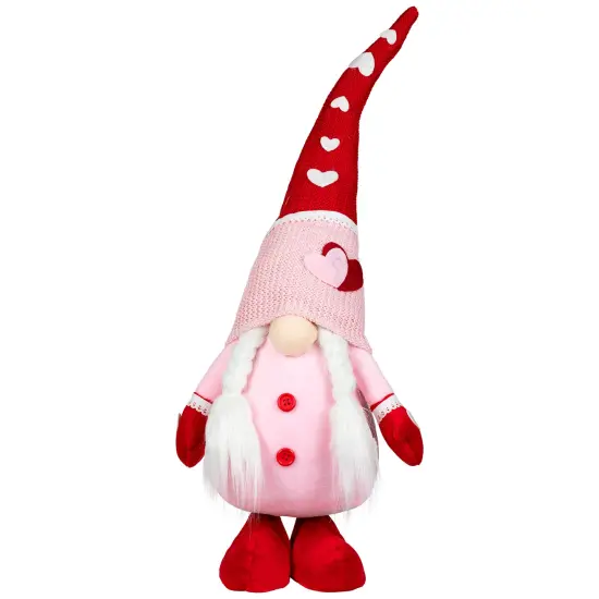 Northlight Gnomes with Knitted Hats Valentine's Day Decoration- 23" - Set of 2 Pink {6}