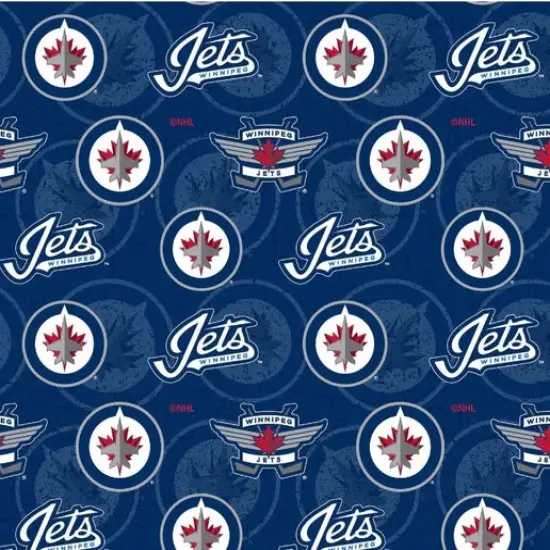 NHL Licensed Winnipeg Jets Tone on Tone 1199-JETS Cotton Fabric by the Yard {1}