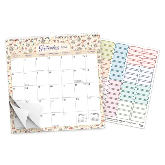 Tuscan Delight | 2026 12 x 12 Inch (Hanging) Monthly Square Wire-O Calendar | Sticker Sheet {3}