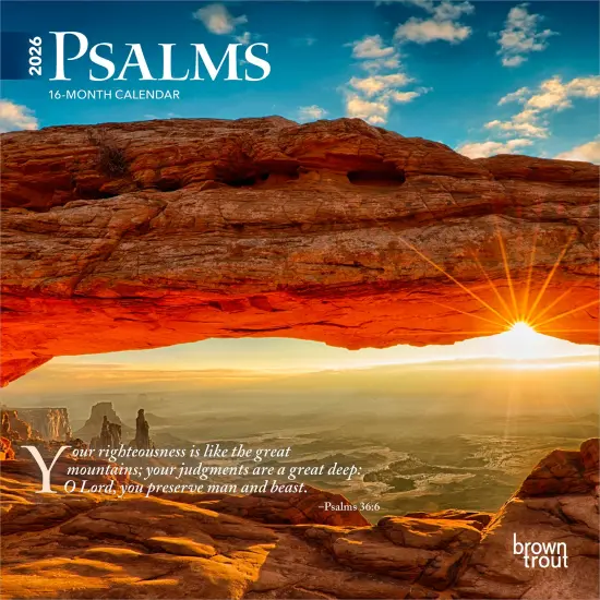 Psalms | 2026 7 x 14 Inch (Hanging) Monthly Mini Wall Calendar {1}