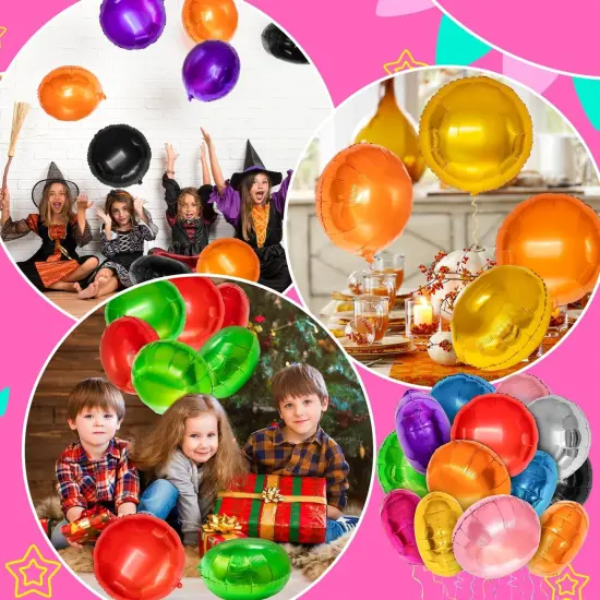 18 Inch Colorful Round Mylar Helium Balloon for Party Decorations {6}