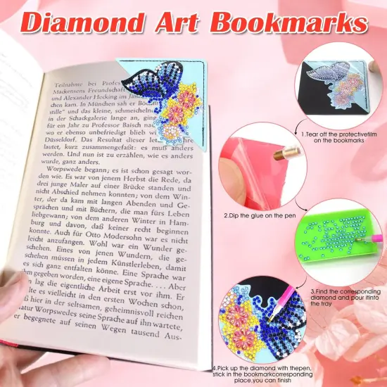 8 Pcs Diamond Art Painting Bookmark Kits for Kids & Adults {5}