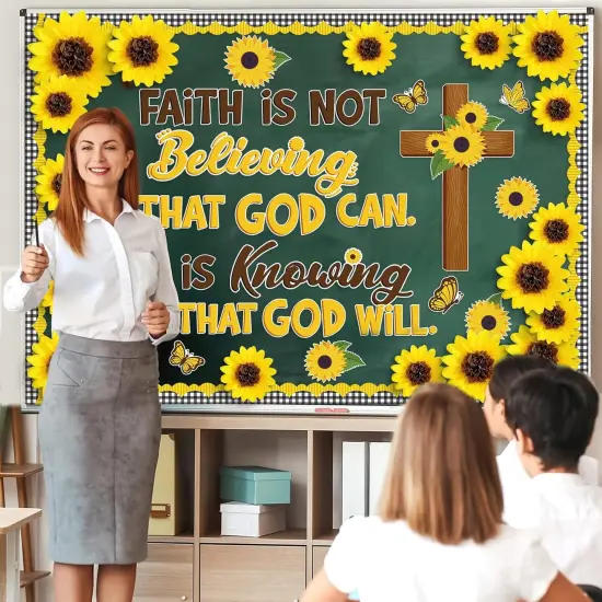 Christian Bulletin Board Decoration Set 3D Sunflower Classroom Decorations {4}
