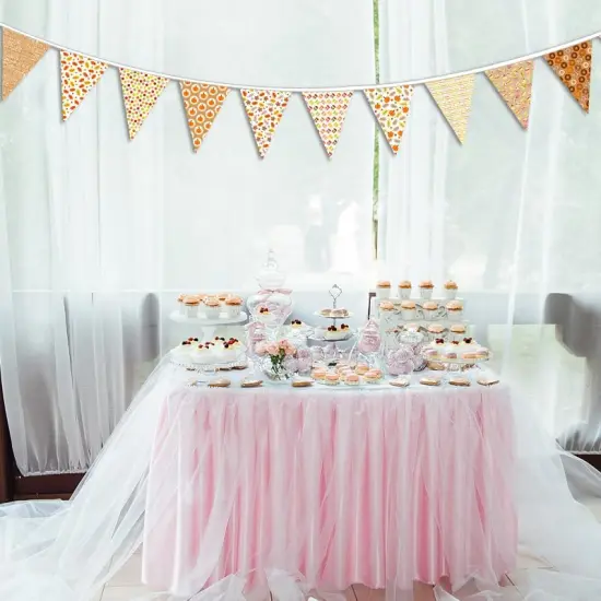 Hello Fall Party Decorations Fabric Triangle Pennant Banner {2}