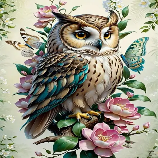 5D Owl Diamond Painting Kits 12x16inch, B11737 {1}