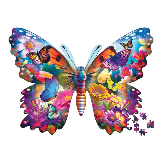 Collections Etc Unique Butterfly Shaped 500-Piece Puzzle {2}