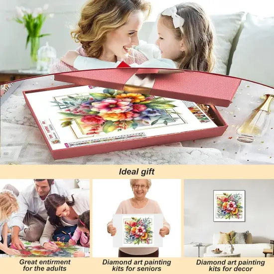 Diamond Painting Kits for Adults, 5D DIY Flower Diamond Art Kits for Beginners, Full Drill Diamond Painting Kits for Home Wall Decor, 12x12 Inch {4}