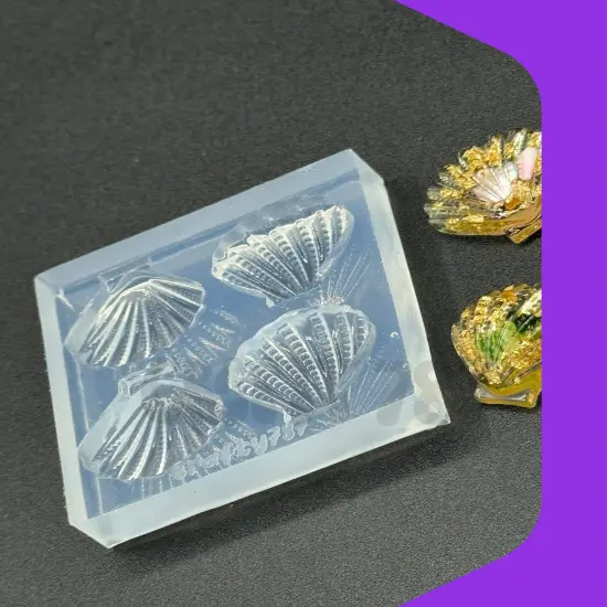 Shell 2D Silicone Mold, Resin Silicone Mold, Food Safe Mold (D15) {3}