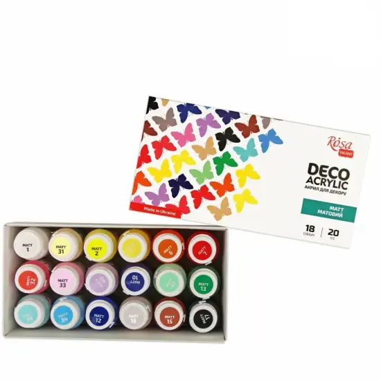 Rosa Talent Matt Acrylic Paint Set for Decor 18 colors (0.68 oz each) {3}