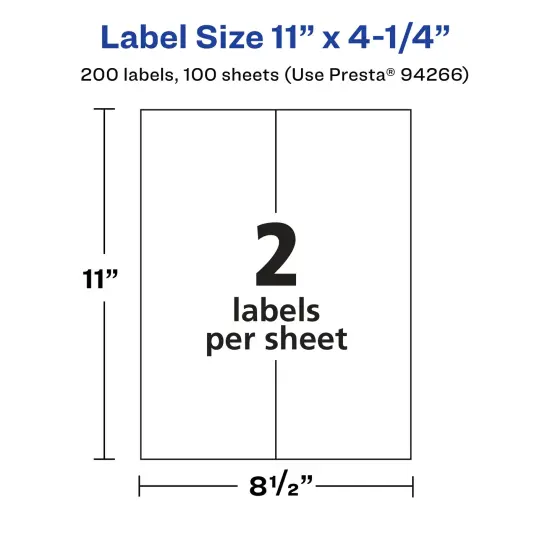 Avery Glossy Clear Rectangle Labels, 11" x 4.25" {5}