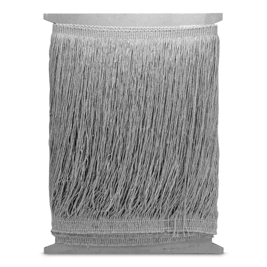 18" Metallic Chainette Fringe Trim Metallic Silver {3}