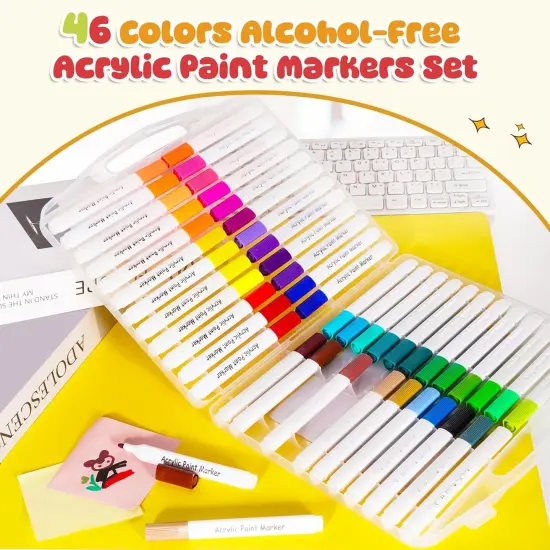 48 Colors Alcohol-Free Acrylic Paint Markers {3}