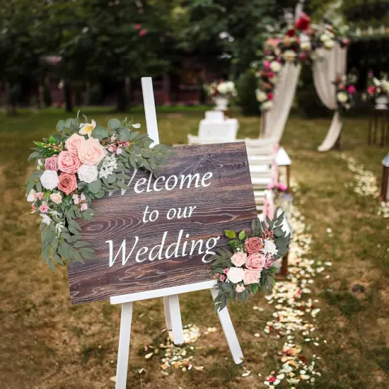 Artificial Flower Swag Set of 2 for Wedding Welcome Signs Wedding Arch Flowers {4}