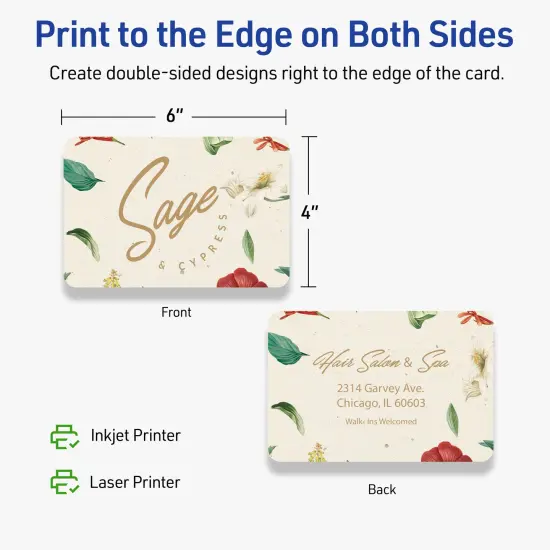 Avery Matte Ivory Postcards, 4" x 6" Rectangle Rounded Corners {6}