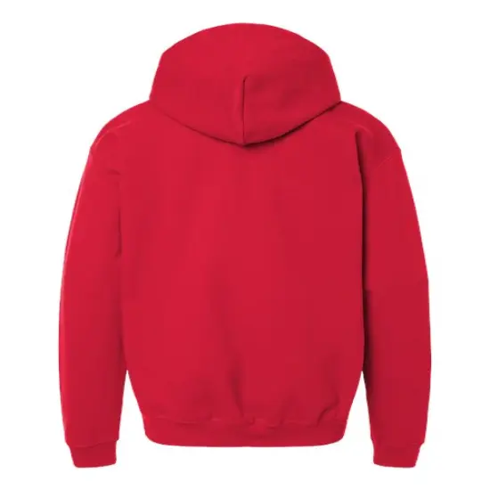 Gildan&reg; Youth Midweight Hooded Turtle Neck Long Sleeve Sweatshirt Red {2}