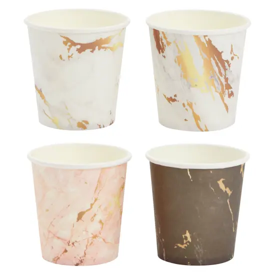 100 Pack 4 Oz Mini Disposable Paper Cups - Marble Disposable Party Cup for Espresso, Mouthwash, Tea, Coffee, Versatile Espresso Cups Multicolor {7}